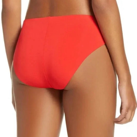 ROBIN Piccone "Ava" High Waist Bikini Bottoms in Red - Picture 2 of 7